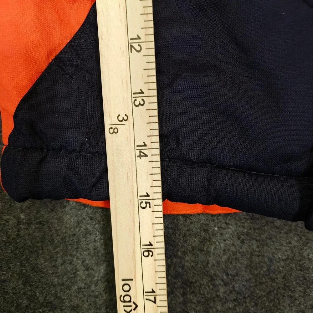 The Childrens Place Boys Orange Navy Puffer Jacket Hooded Fleece Lined 18-24M